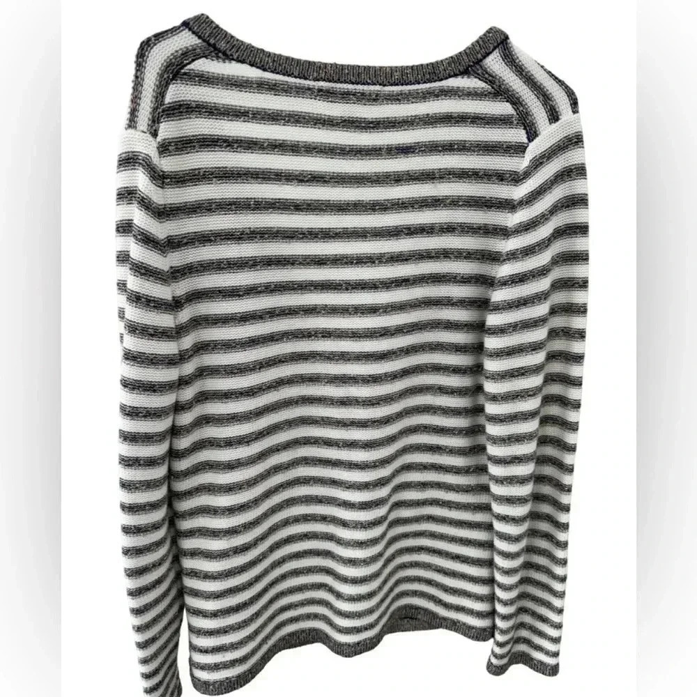 Banana Republic Navy and Gold Cardigan Sweater, Size Large,‎ Gold Buttons - Picture 2 of 8